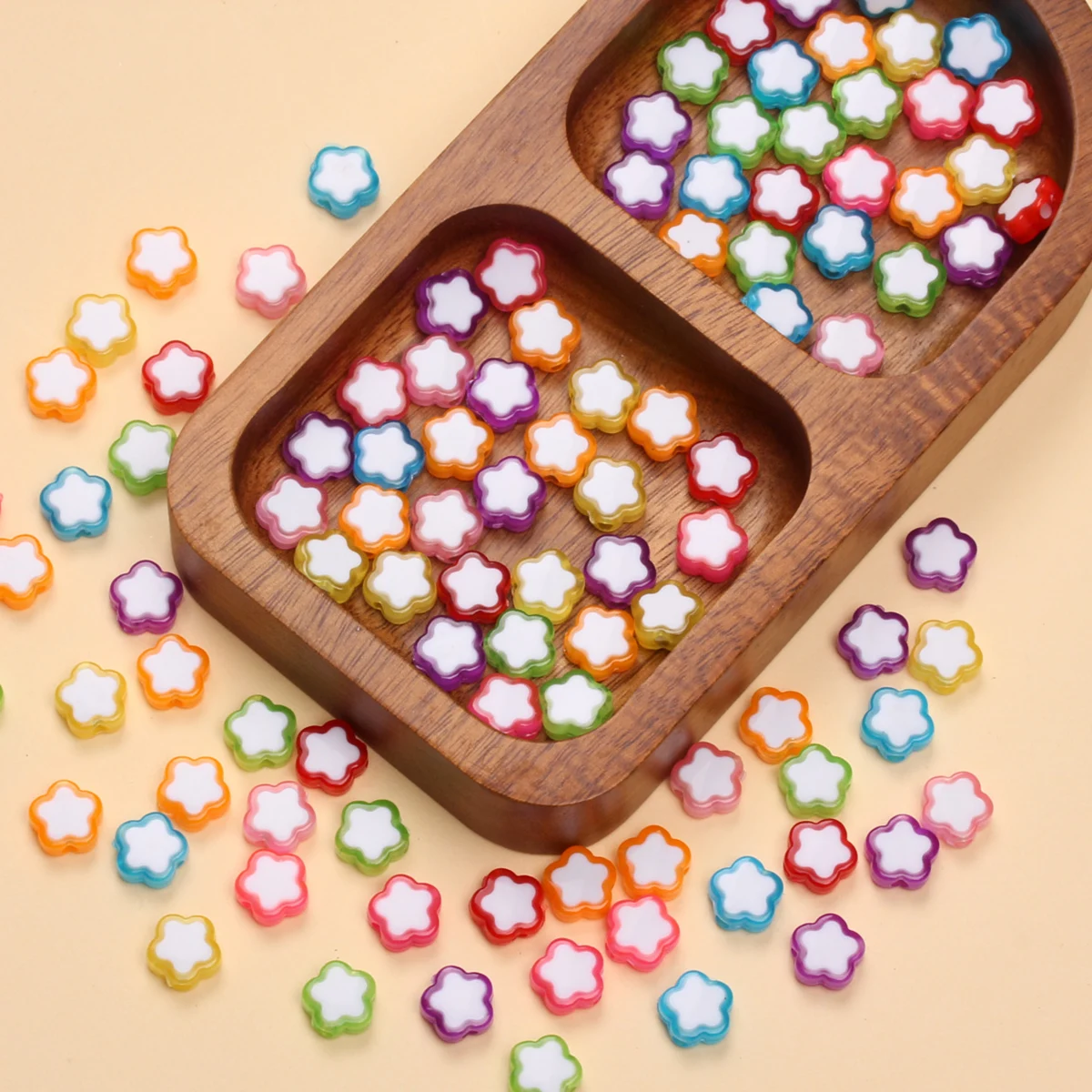 100/20Pcs/lot 10mm Acrylic Butterfly Flower Beads For Jewelry Making DIY Crafts Jewelry Finding Wholesale