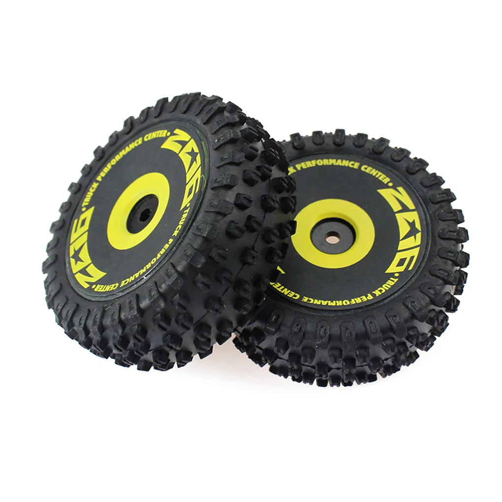 2 Pcs 1/14 RC Cars Front Wheel Rim Tire Upgraded Modification Vehicle Parts Rubber Tires Kit Replacement for 144010