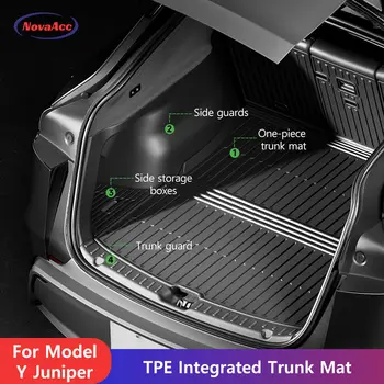 適用於特斯拉 Model Y Juniper 2025 的 TPE 一體式後行李箱墊,雙層地毯,耐磨貨物保護墊 6 最佳銷售 後車廂墊 - №2