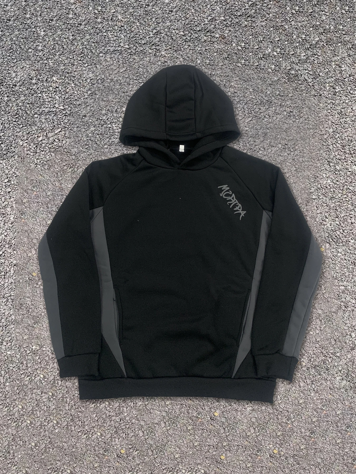 

Vintage Y2K Grey Black Contrast Hoodie Women With Raglan Sleeve Design For Fall Winter Casual Daily Wear