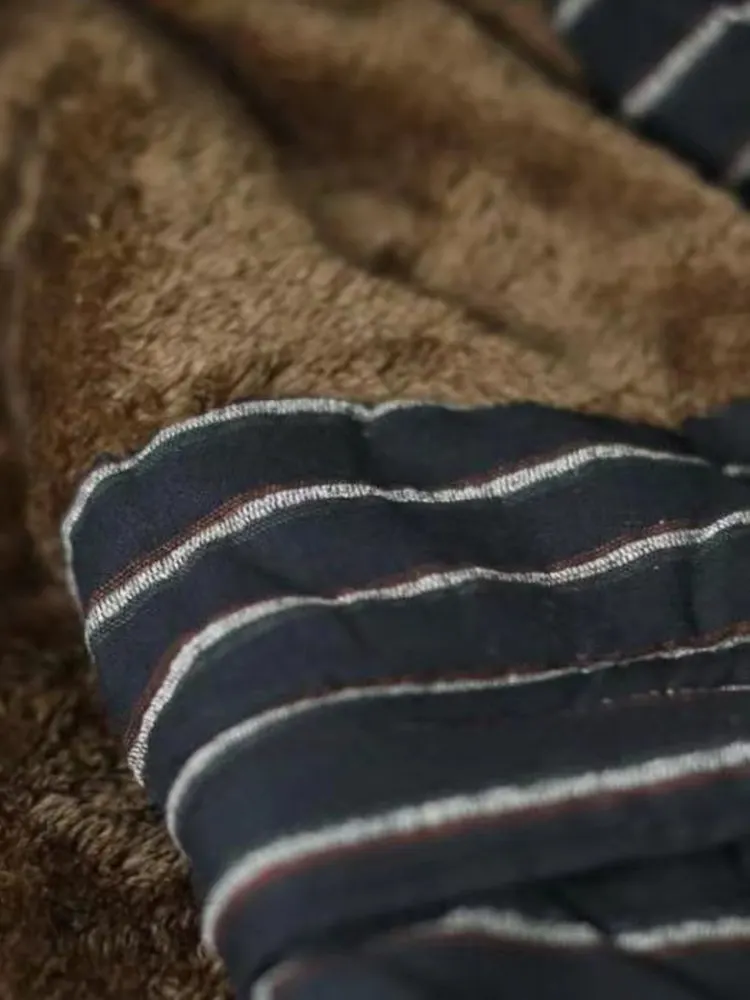 

plus Size Women's Cotton Jaet Hooded Thiened Winter Coat Striped Loose Warm Outerwear Korean Sle Commute Faion