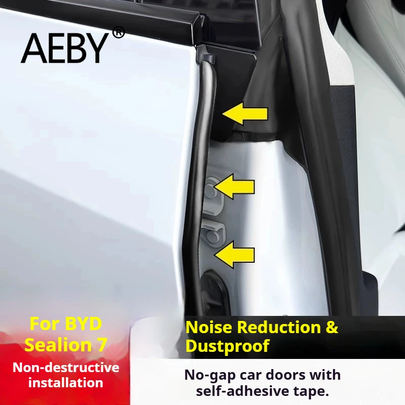 Picture 7: AEBY For BYD Sealion 7 2024 C Pillar Sound Insulation Strip, Car Noise Reduction Dust Proof Seal, Soundproofing Padding Trim