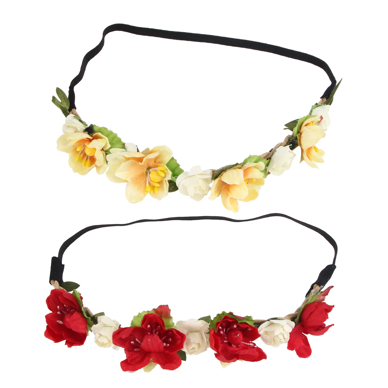 

2 шт., повязки на голову с искусственными цветами для детей, эластичные тканевые повязки для волос, регулируемая эластичная повязка на голову, вечерние, свадебные, рождественские головные уборы