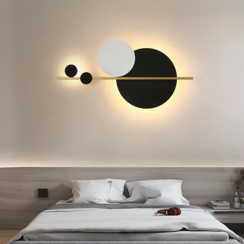 

Modern Minimalist Bedroom Bedside Lamp Living Room Background Wall Designer Personality Light