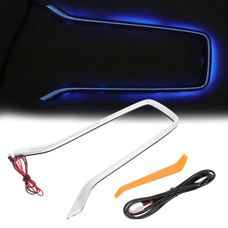

12V Blue LED Water Cup Light Holder For Toyota Corolla Cross 2020-2024 Interior Central Armrest Frame Water Cup Atmospher Lamp