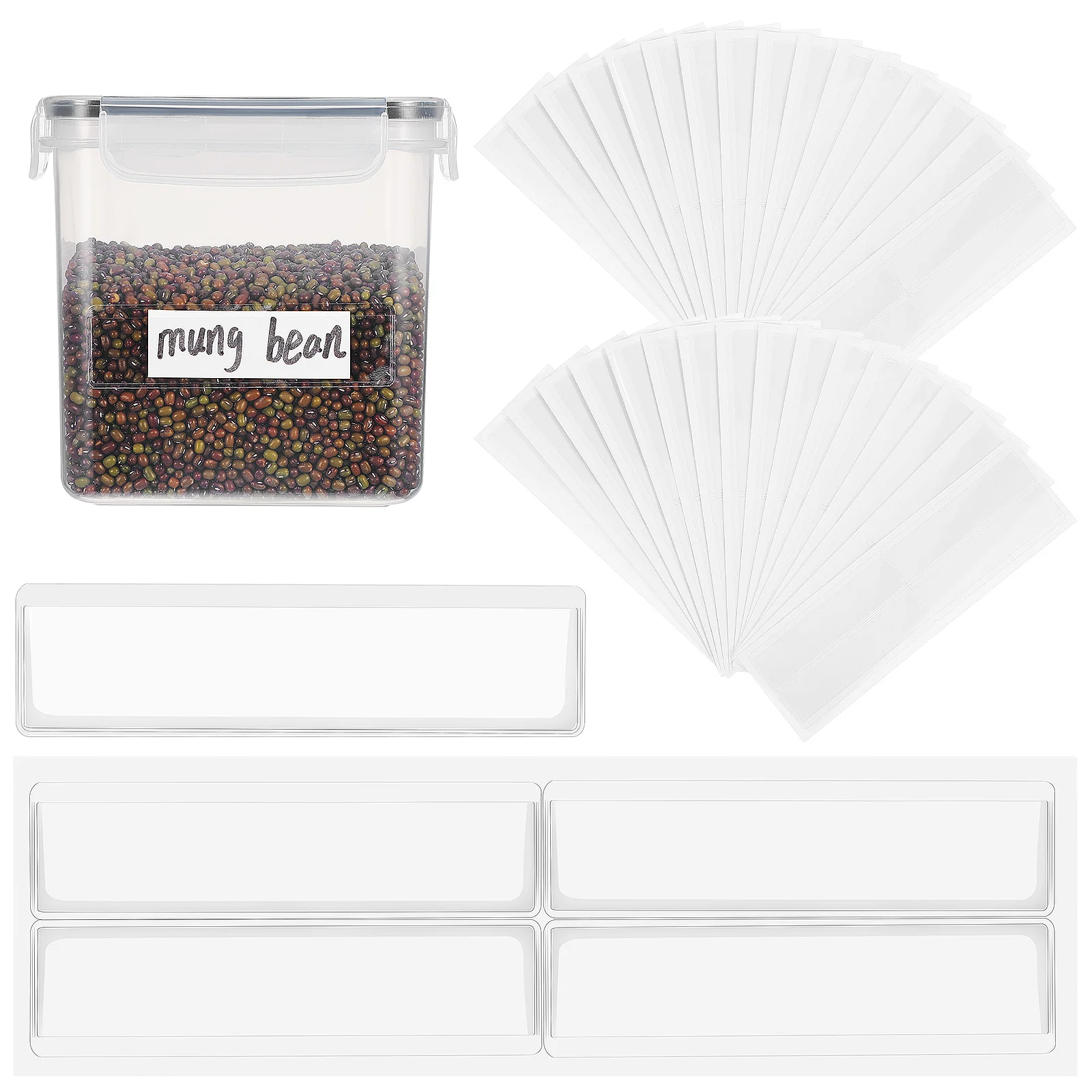 60 Pcs Transparent Self-adhesive Label Bag Clear Index Card Holder Pockets Name Tags Binder Stickers