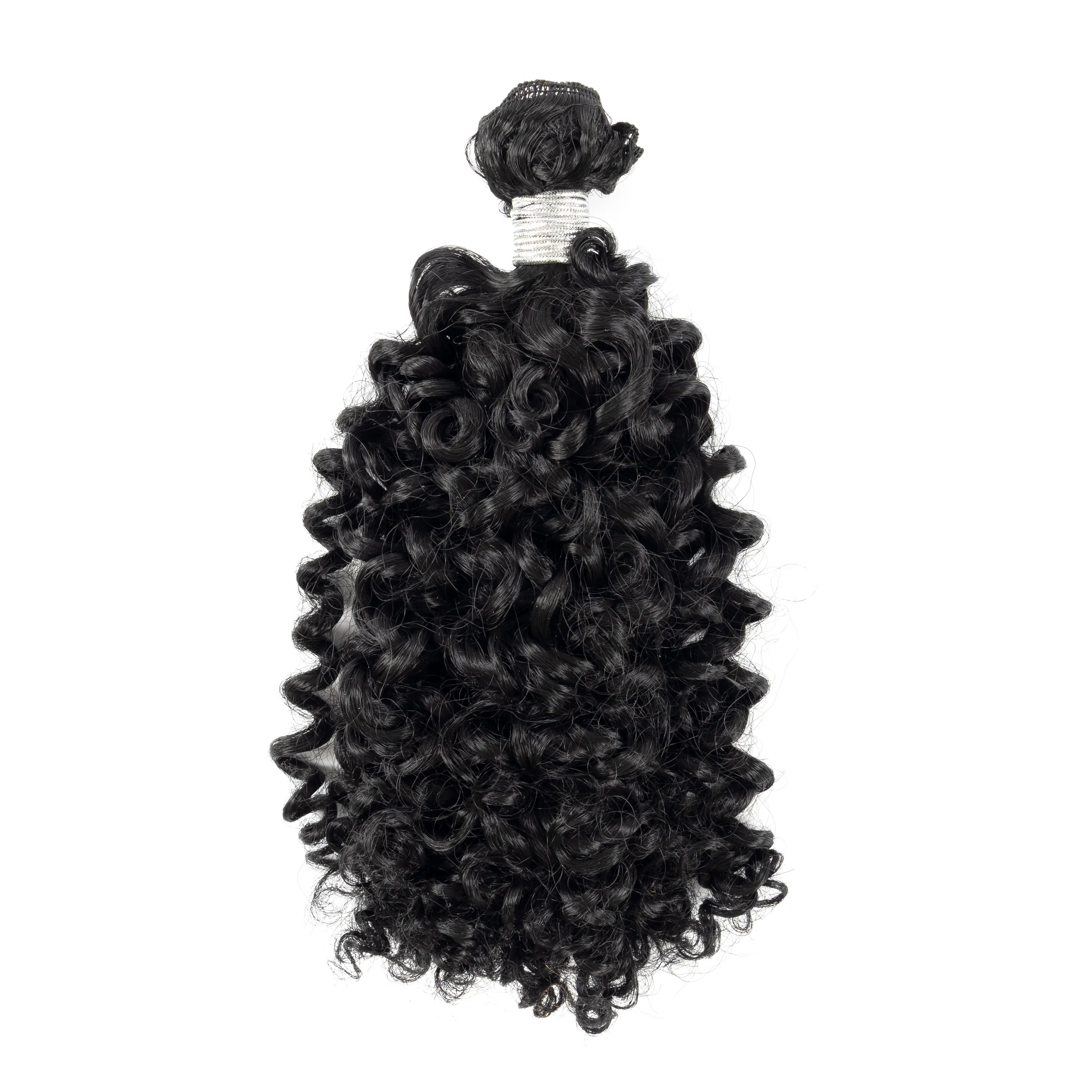 ANNA Accept Custom Package Texture Blend Braiding Hair Super Soft Afro Mix Synthetic and Human Hair Bundles with Weft view 3