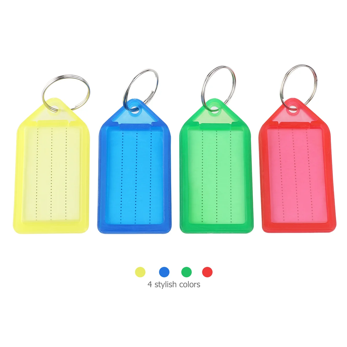 WINOMO 60pcs Multi-color Plastic Key Fobs Luggage ID Tags Labels with Key Rings (Assorted  Color) Key ID Tags