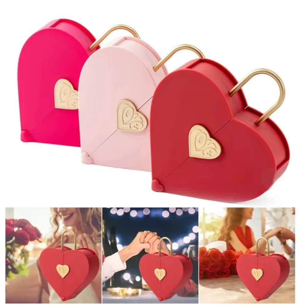 

Heart Shaped Ring Box Proposal Surprise Lock Design Jewelry Storage Box Portable Jewelry Storage Display Case