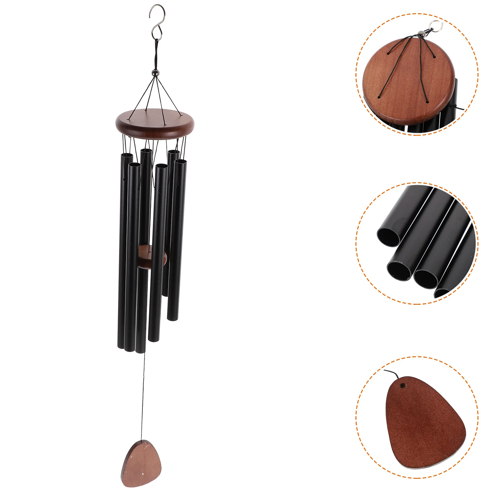 

Outdoor Wind Chimes Farmhouse Windchimes Outdoors Metal Tube Exquisite Shape Pear Wood Decor Balcony