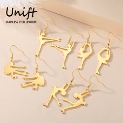 Unift Roller Skater Girl Dancer Earrings for Women Girl Stainless Steel Figure Earrings Fashion Trendy Elegant Sports Jewelry