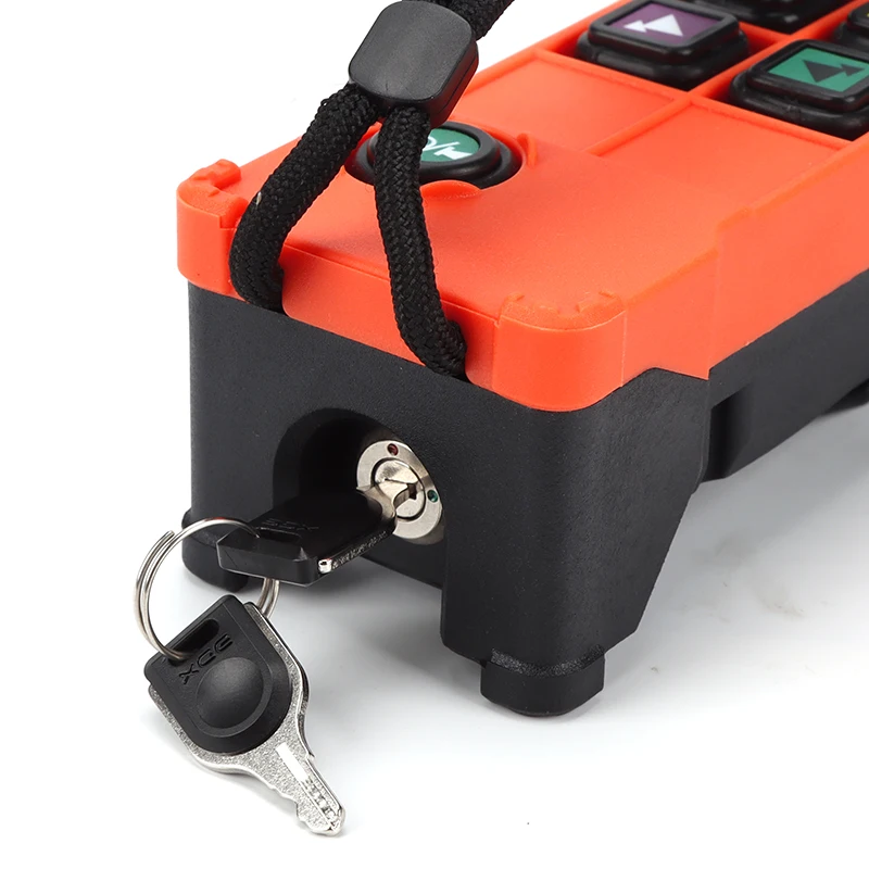 6 ปุ่มความเร็วคู่อุตสาหกรรมไร้สายวิทยุเครนรีโมทคอนโทรลสวิทช์รอกเหนือศีรษะ Bridge Crane Lift ต่อ H206 12-24V