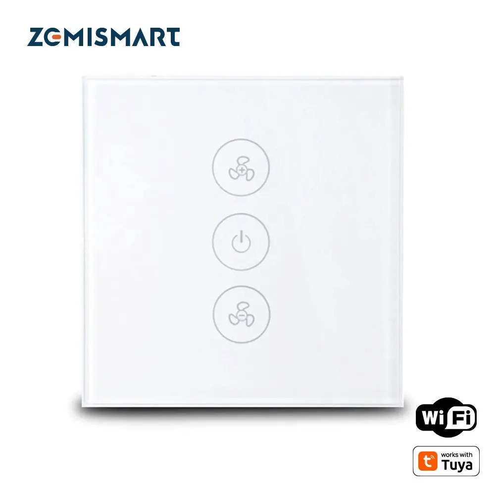 Zemismart EU US Alexa Google Home Smart Ceiling Fan Switch WiFi APP Timer Speed Group Control Speed Regulation Home Wall Switch