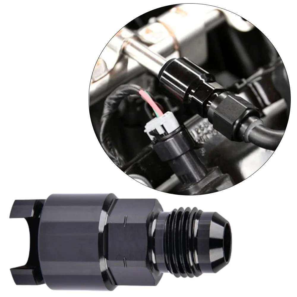 

Aluminum 6AN Male to 3/8" 5/16" Female Straight-through SAE Quick Disconnect Push On EFI Fitting Adapter Aluminum Alloy Black