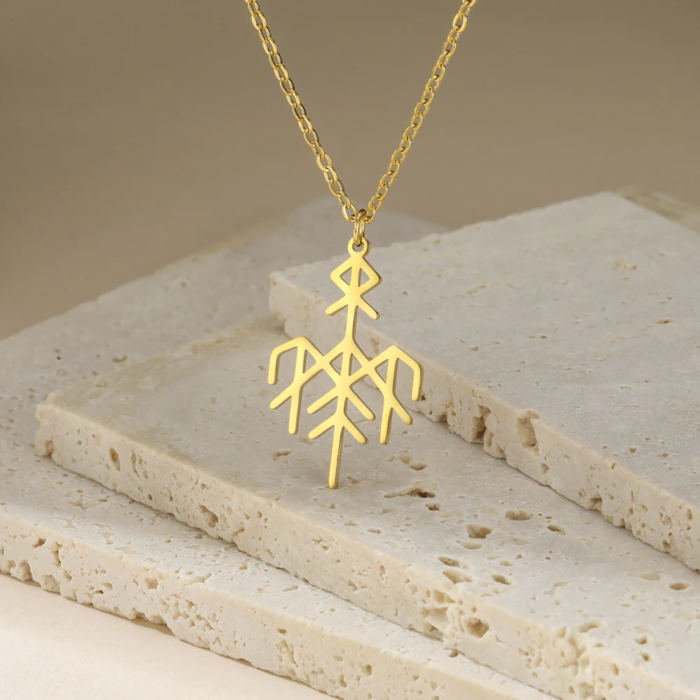 Dawapara Wardruna Symbol Halskette Älteres Futhark Nordisches Runen-Anhänger Schutzamulett Edelstahl-Schmuck – Detail 9