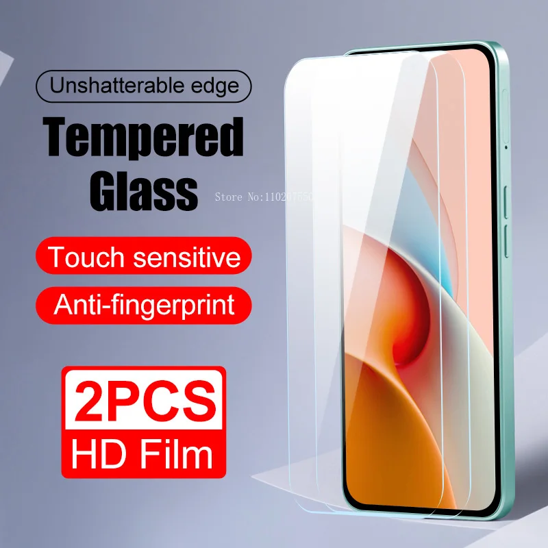 

2Pcs Tempered Glass For Redmi 13 12C Note 13 12 Pro Plus 13R 12S Turbo Discovery Speed Protective Film