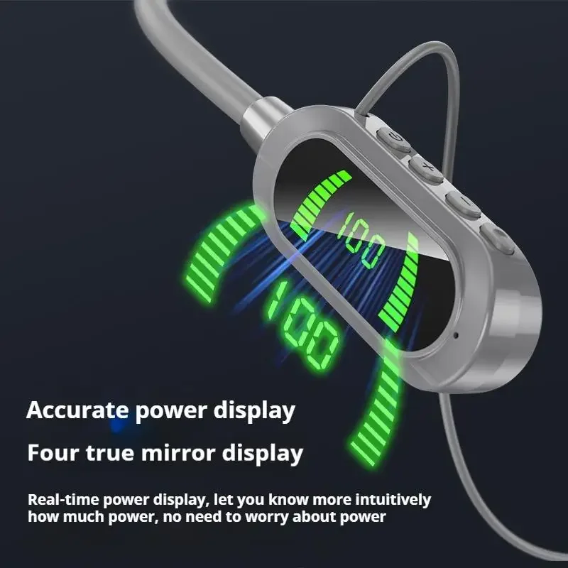 Super Power Bluetooth 5.3 Earphones LED HiFi Sound Earbuds Magnetic Wireless Headphones Sports Waterproof Neck-hanging Headsets