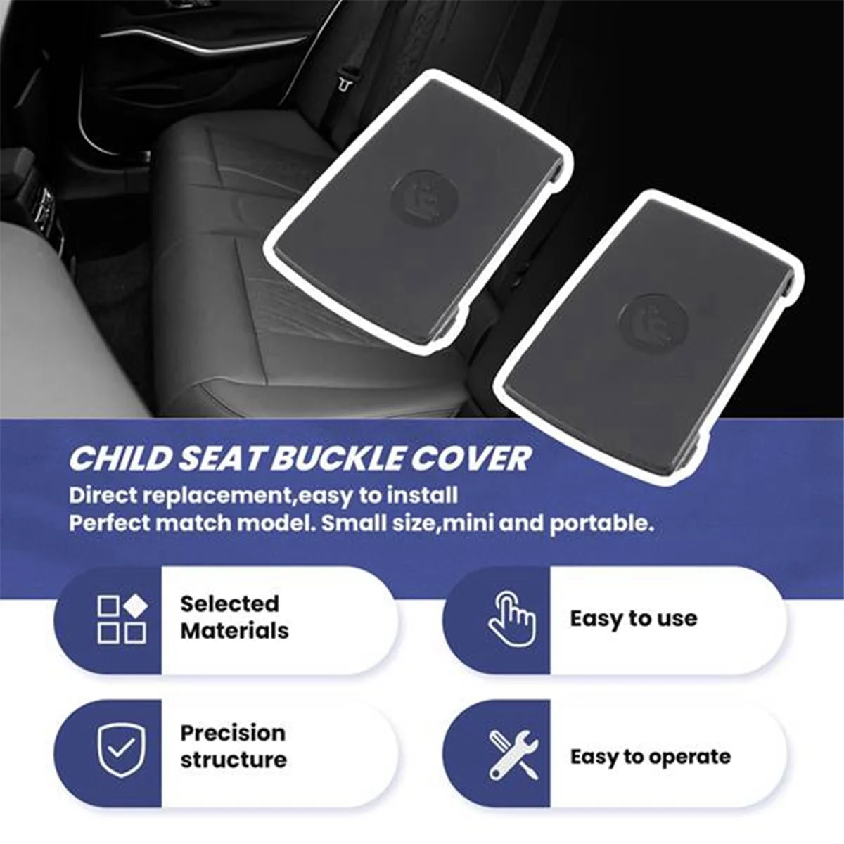 6Pcs for BMW F20 F30 F31 E84 E87 3-Series Rear Child Seat Anchor ISOFIX Cover