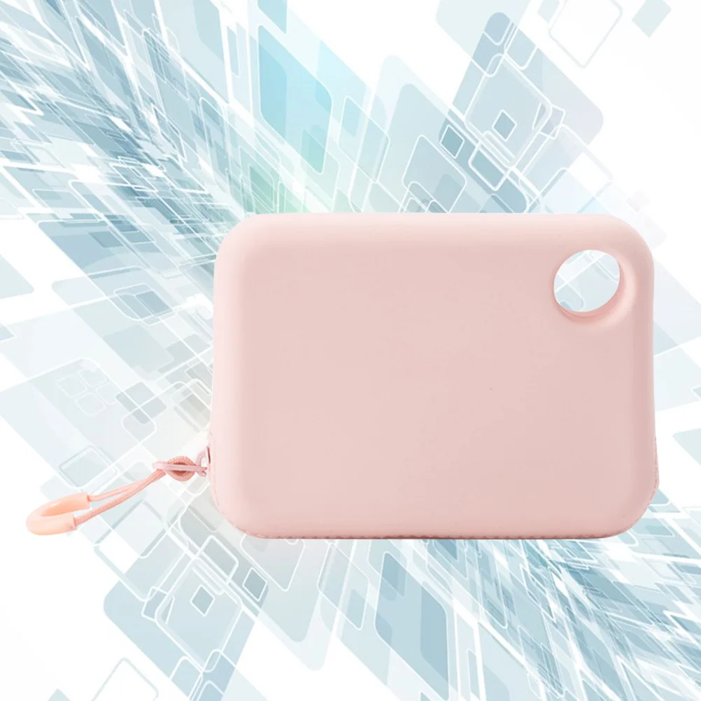 

Premium Silicone Coin Purse Size S Pink Zippered Small Wallet Minimalist Change Purse Portable Storage Bag for Outdoor School