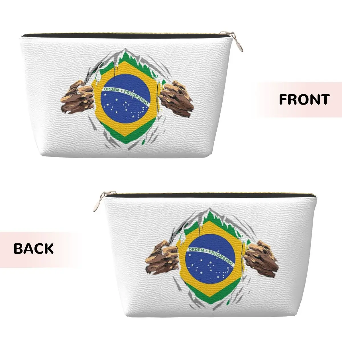 Sac à cosmétiques drapeau National du brésil pour femmes, pochette de rangement de maquillage de voyage, boîte de rangement de toilette, Kit Dopp