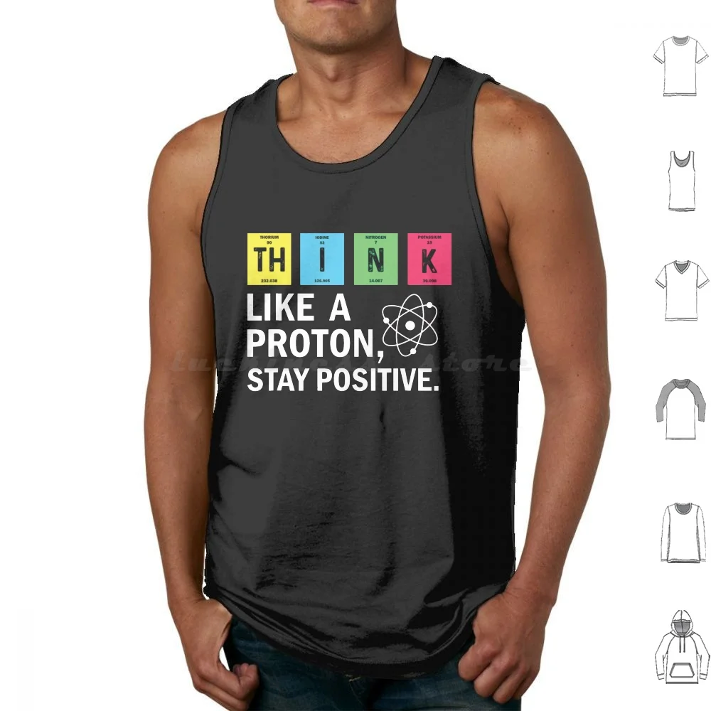 Think Like A Proton And Stay Positive Tank Tops Vest Sleeveless Think Like A Proton And Stay Positive Think Like A Proton And