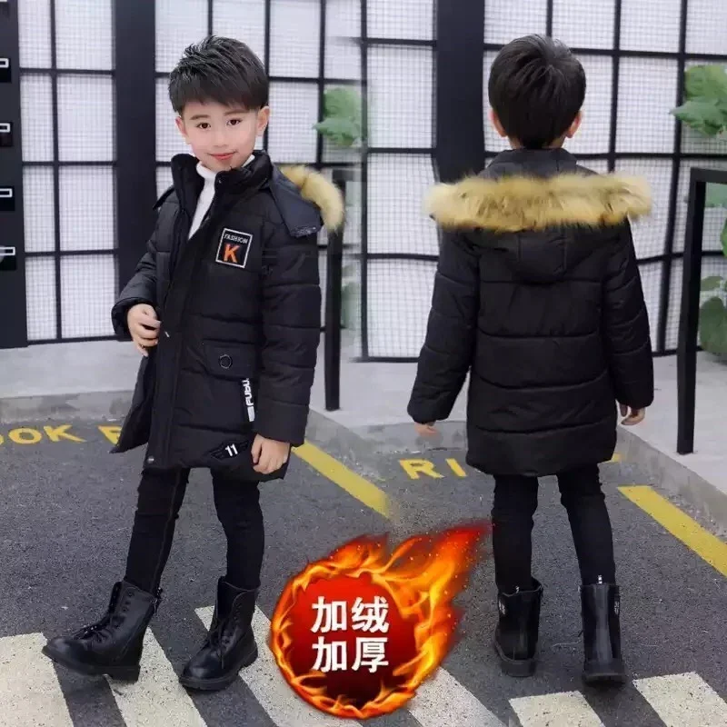 Boys Down Jacket Coat Overcoat Cotton 2023 Graceful Warm Thicken Winter Plus Size Children\'s Clothing