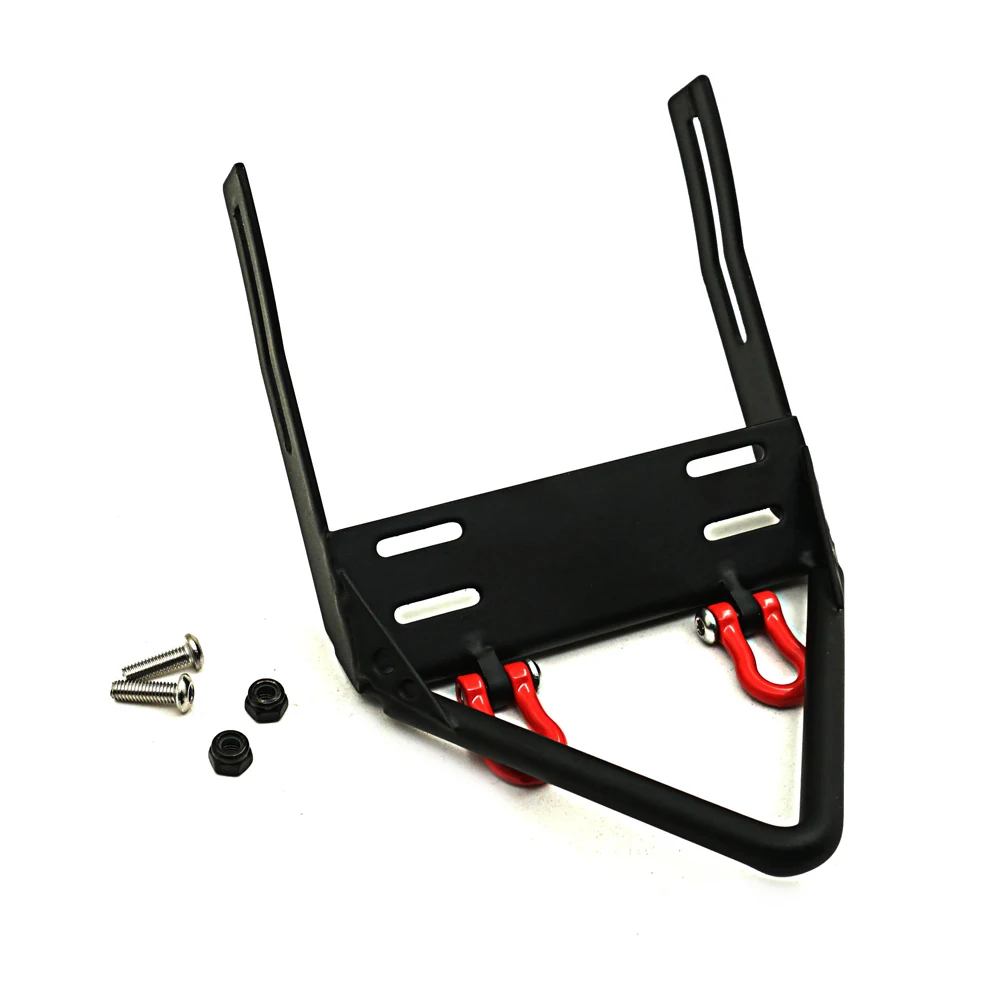 MIBIDAO Metal Front Bumper with Shackles for Axial SCX10 JEEP Wrangler 90047 1/10 RC Crawler Car Model Upgrade Parts