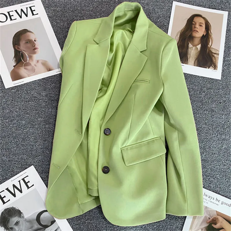 Suit Coat Female Loose Fitting Straight Tube Temperament Small Suit Office Casual Suit Solid Color Tops Jacket Blazers for Women