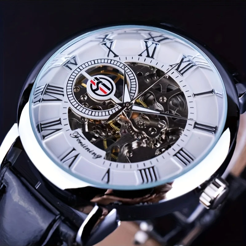 

Простые модные мужские часы, дизайн скелета, креативные механические часы с ручным управлением, круглый циферблат, дисплей указателя, корпус из сплава, кожаный ремешок, мужские часы, молодежные, студенческие, корейский стиль, предпочтительные подарочные ч