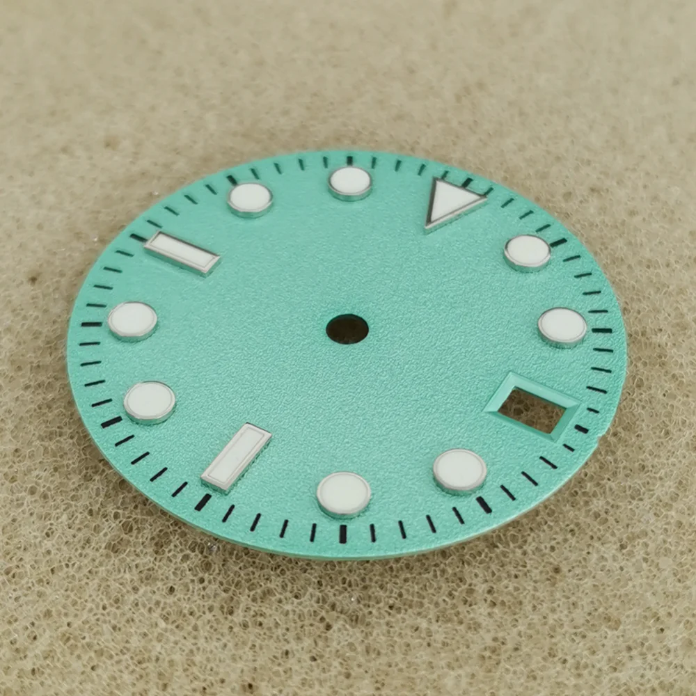 Esfera de reloj esmerilada de 28,5 MM, accesorios de reloj modificados, esferas de reloj para hombre para movimiento mecánico japonés NH35/NH36/4R/7S