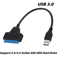 SATA 3 to USB 3.0 adapter cable 6Gbps high speed data Sata to usb adapter with power port support 2.5/3.5inch SSD HDD hard drive