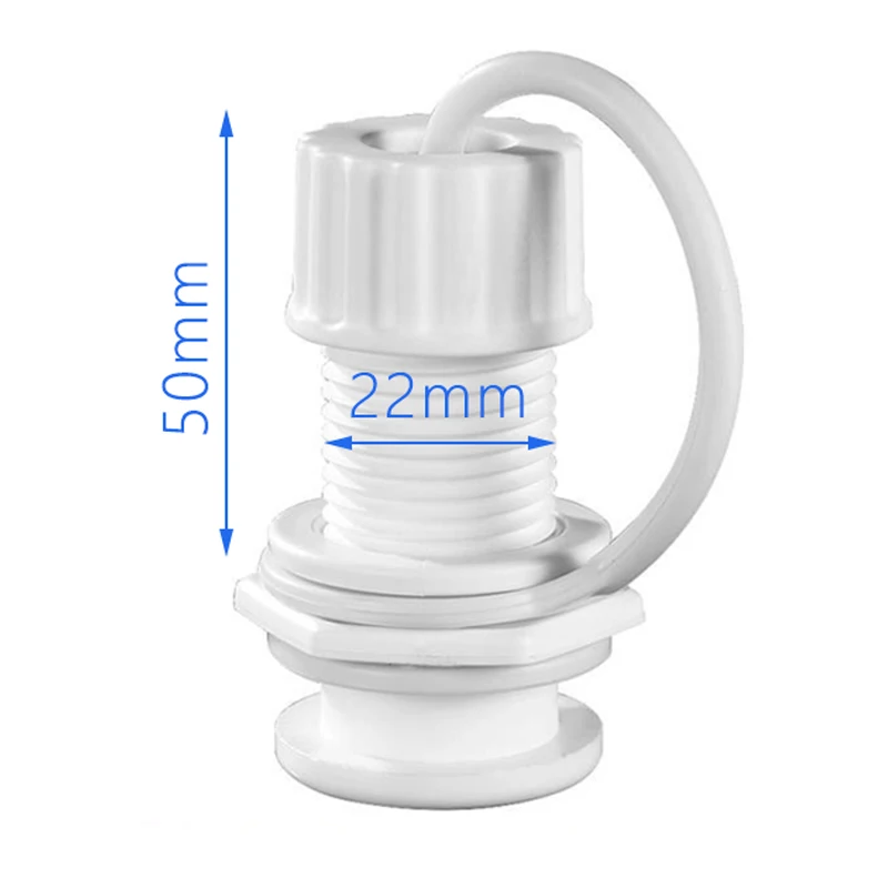 1PC 50mm White Plastic Cooler Drain Plug Cooler Plug Replacement 1 Inch OD Threaded Drain Plug Assembly for Coolers