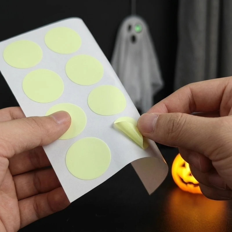 Glow in the Dark Adhesive Dots Luminous Round Stickers for Halloween Party Bedroom Wall Decor DIY Crafts