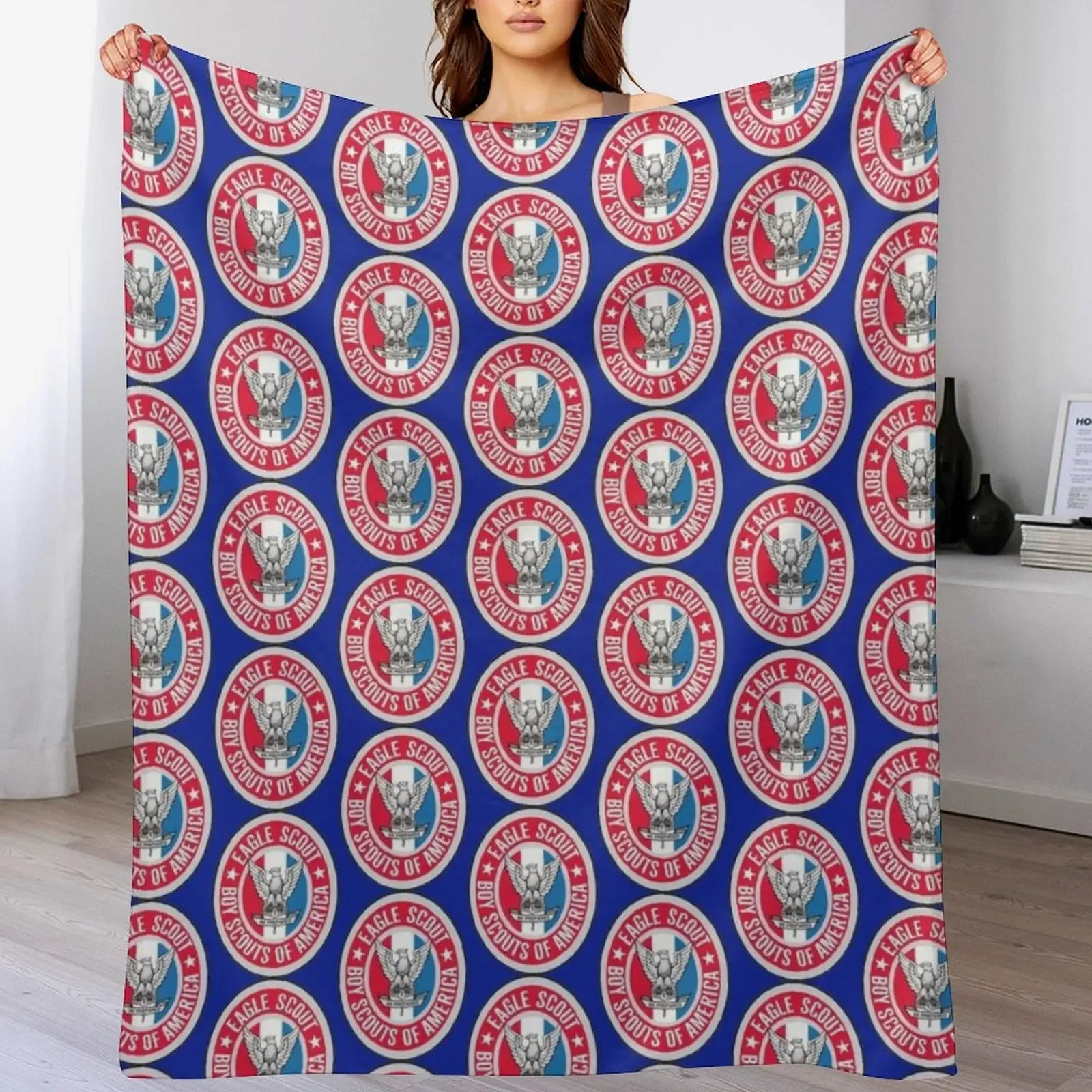 Eagle Scout Badge Throw Blanket christmas gifts Flannel Blankets