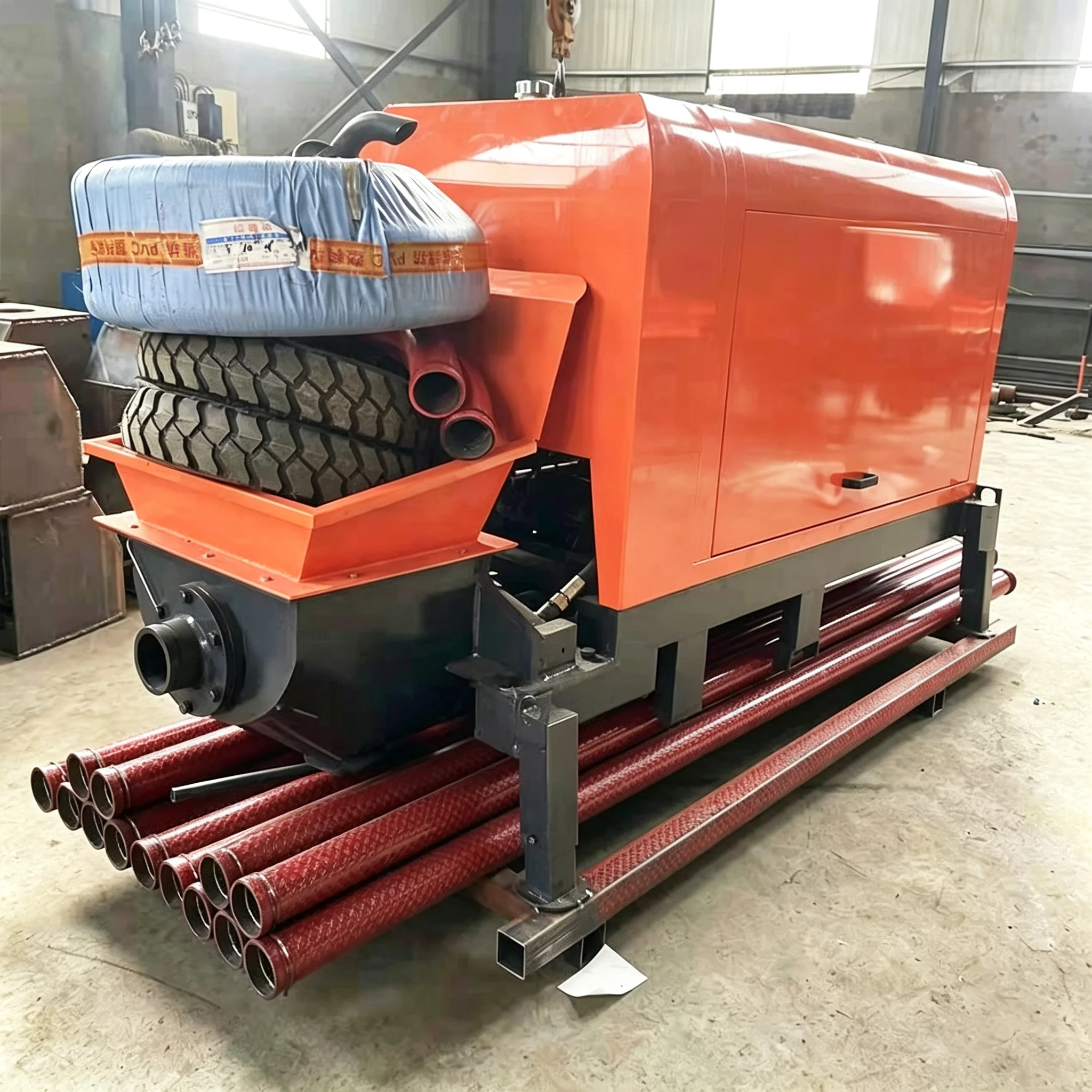 Portable Electric Concrete Pump 9m3/h Steel Frame Low Maintenance for Small Building Contractors