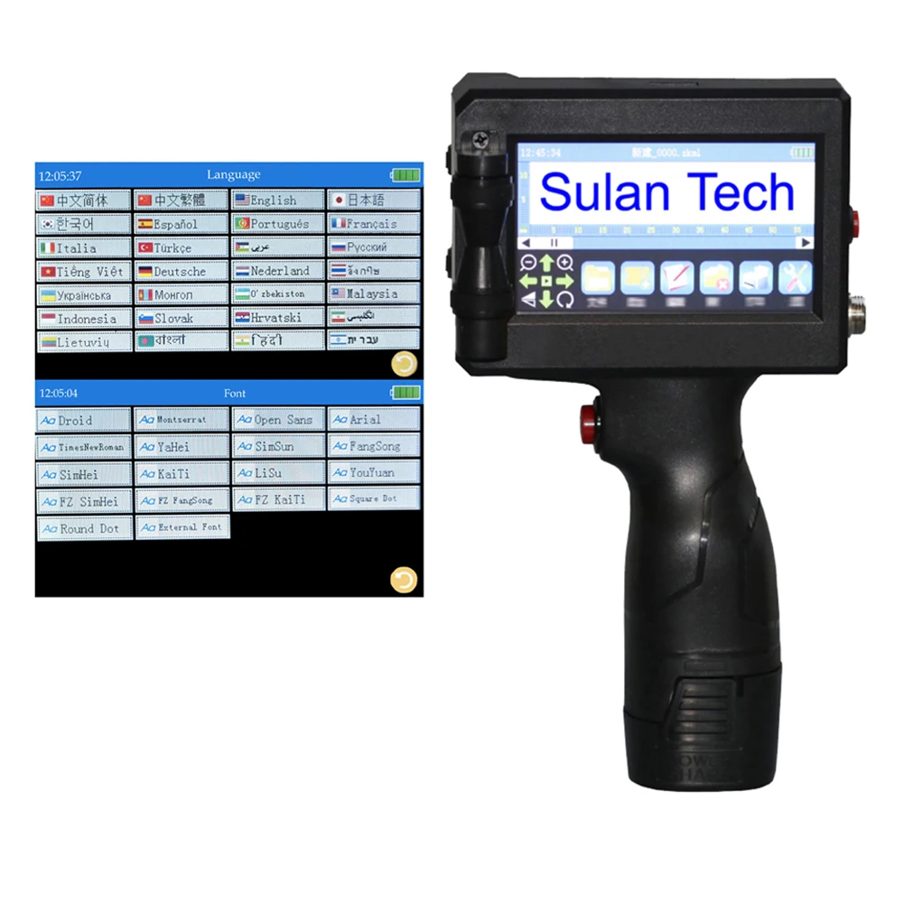 Multi Language Handheld Thermal Inkjet Printer QR Barcode Batch Number Mark Validity Label Portable Encoder