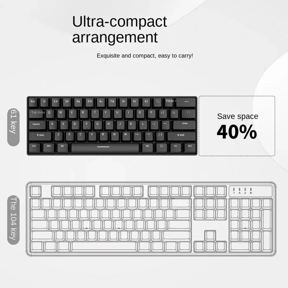 Spanish mechanical keyboard 60% white USB wired Gaming portuguese Colorful Computer keyborad mini Backlit Gamer Musical keys pc