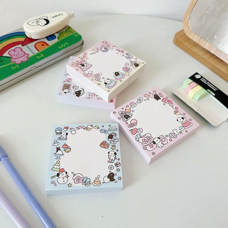 MINKYS 100 Sheets Kawaii Puppy Cartoon Memo Pads To Do List Notepad Paper Scrapbooking Journal Material Paperlaria Stationery