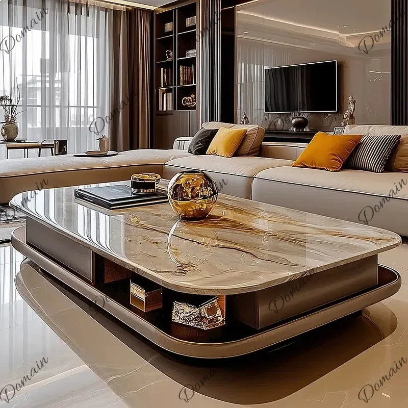 Ni Modern Italian Style Coffee Table Microcrystalline Stone 1.6m Luxury Creative Long Living Room Furniture