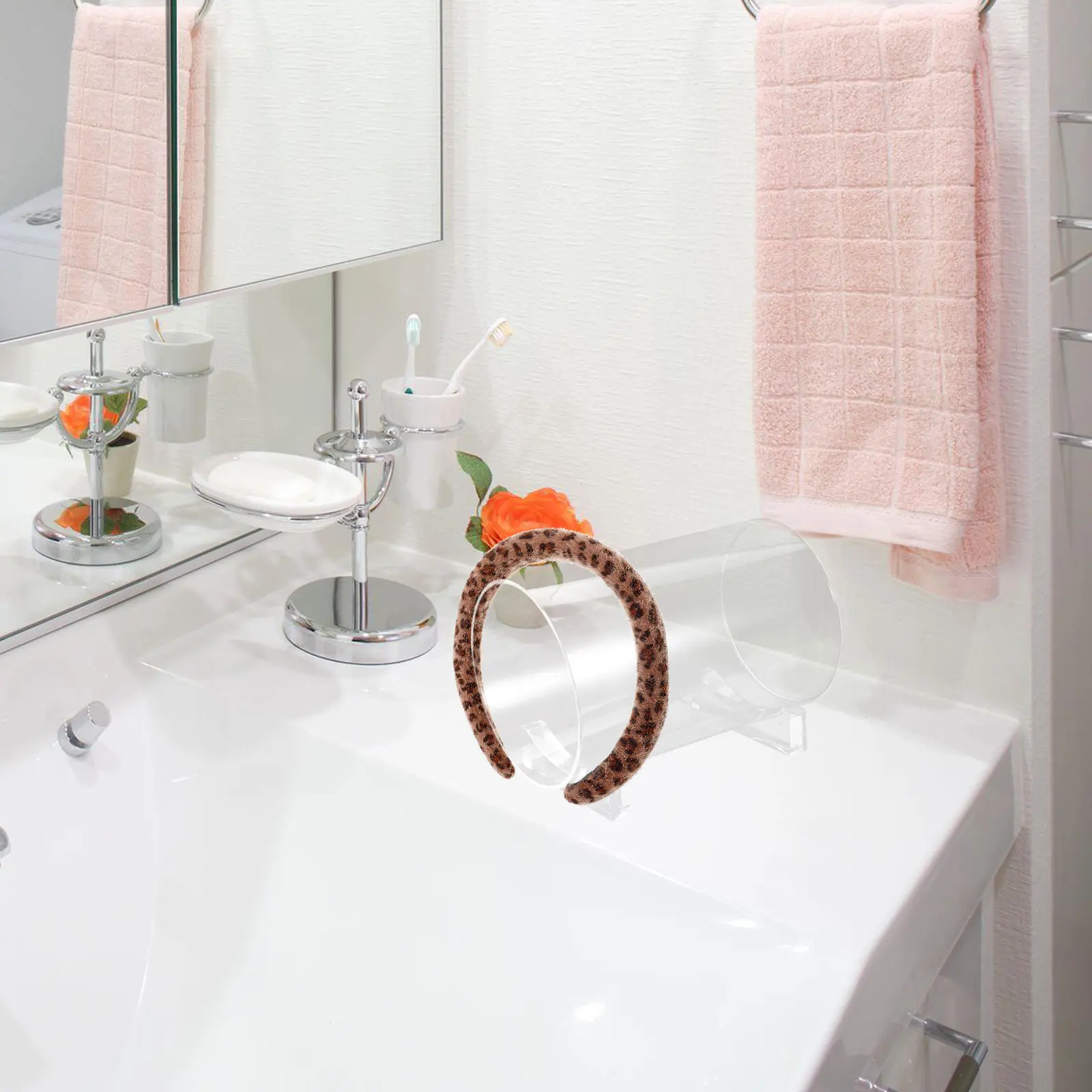 

Органайзер для аксессуаров для волос из акрила: подставка для ободков и резинок, прозрачная витрина для салонов, бутиков, розничной торговли и хранения на туалетном столике