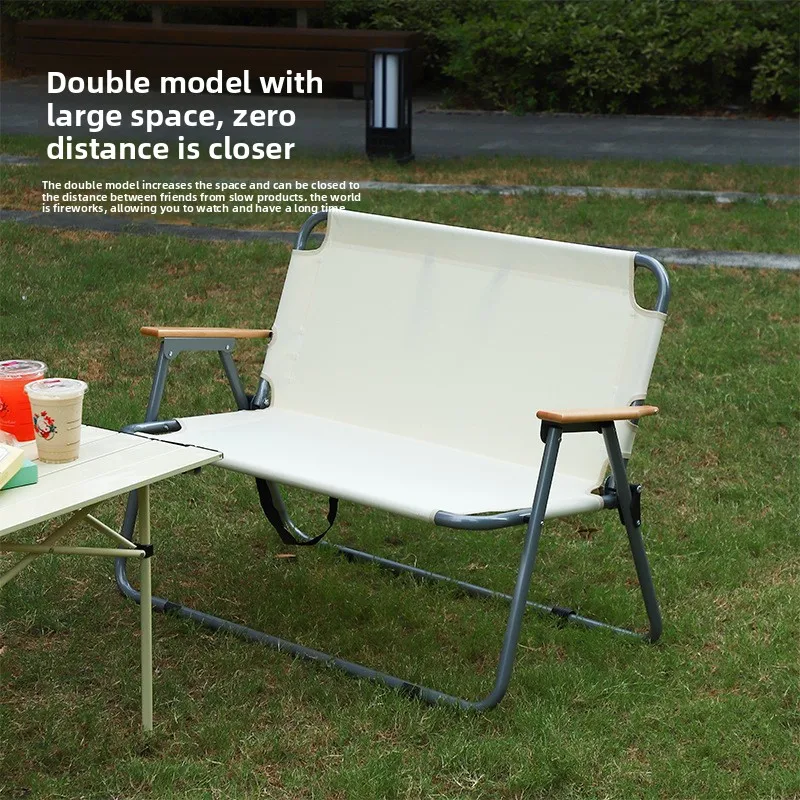 

Portable Outdoor Folding Chair Double Folding Chair Fishing Double Sofa Chair Outdoor Leisure Camping Backrest Lounger