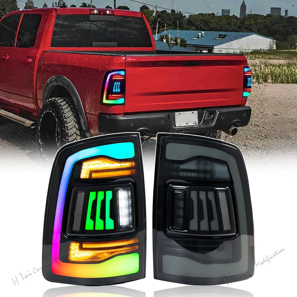 

LED Tail Lights For Dodge Ram 1500 2500 3500 2009-2018 4th Gen Rear Lamps Taillights Dynamic Turn Signal Car Light Assemblies