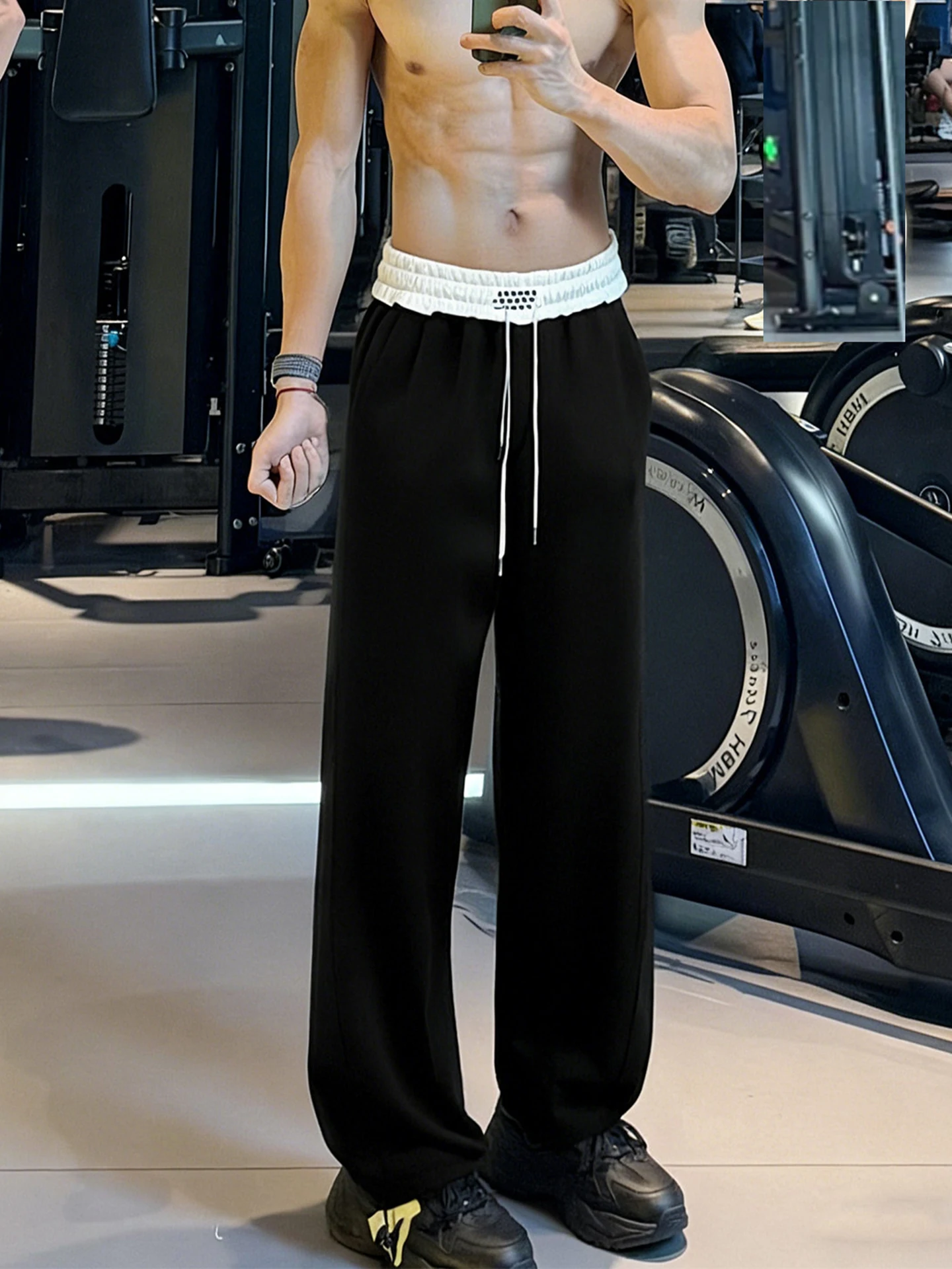 

American Sle Fitn Sports Pants Men's Fce Lined Thiened Baskeall Training Knife Straight Leg Casual Long Trou...