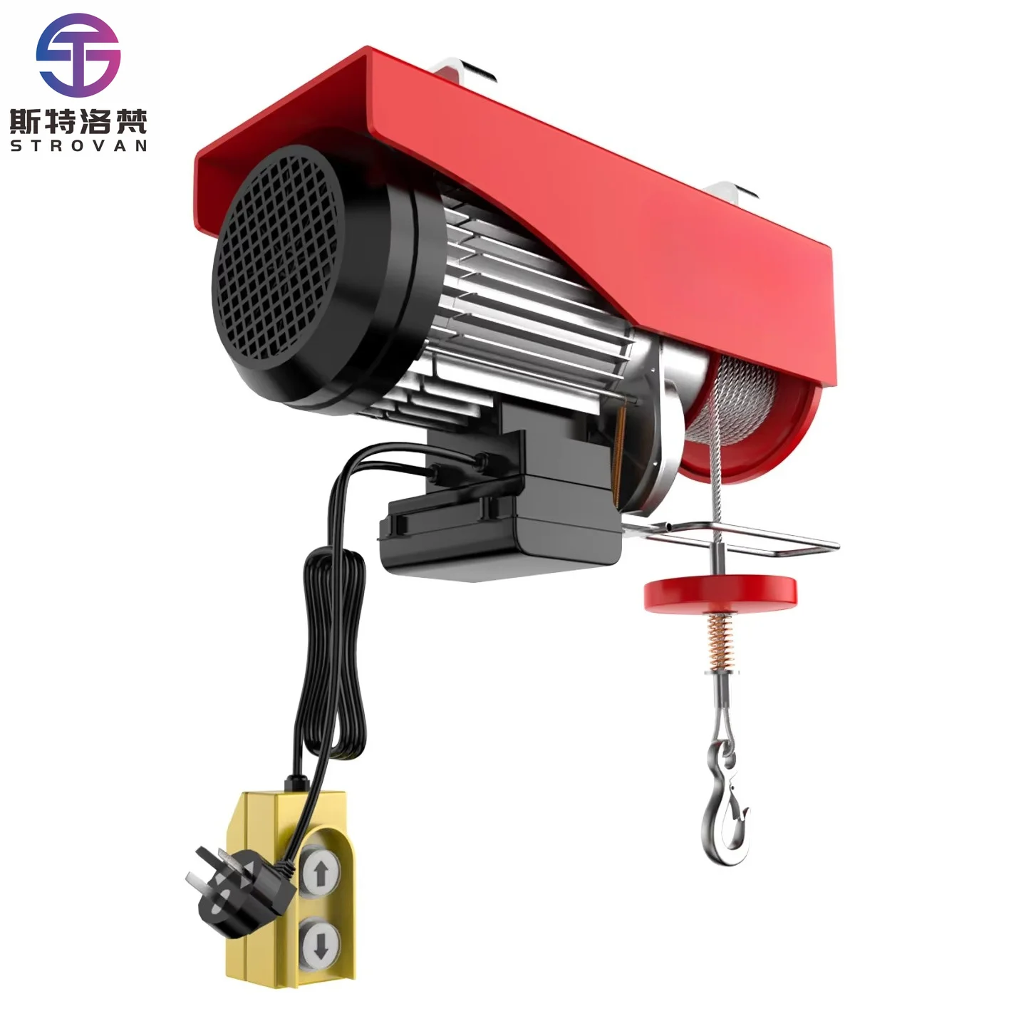New PA1500 Mini Electric Hoist 1500KG Load Portable Chain Lifting Tool with Remote Control for Workshop Garage Construction Use