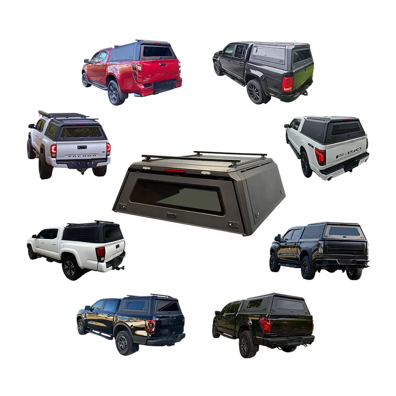 Hot Selling Off-Road Hardtop Truck Canopy w/ External Kitchen for F150 1500 Tacoma Tundra Colorado Frontier 5-6.5ft