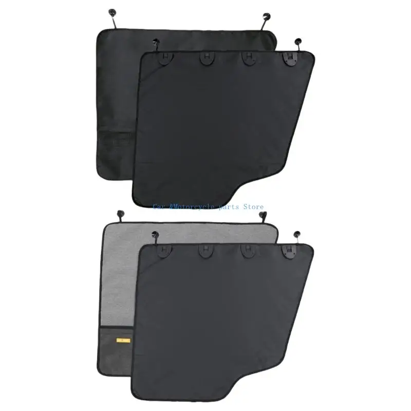 

Y9UC Dog Pet Scratch Guard Mat for Car SUV Sedan Oxford Cloth Car Door Protectors Mat