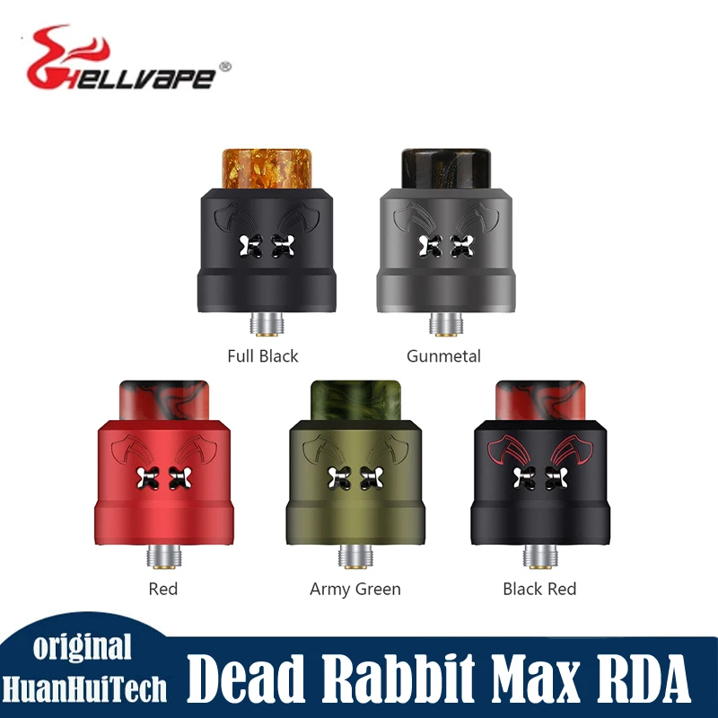 

Original Hellvape Dead Rabbit Max RDA Vape Tank Dual Coil 28mm 7ml capacity With 0.2ohm Ni80 Coil DIY Atomizer E-cigarettes