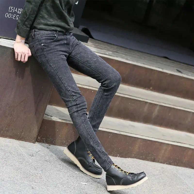 Invisible Open Crotch Sex Pants Fashion Elastic Boyfriend Jeans Male Denim Tight Pencil Trousers Cargo Pants Casual Men Clothing
