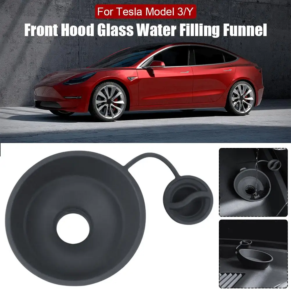 

For Tesla Y Car Windshield Wiper Arm Hole Protective Cover Glass Water Inlet Funnel Fluid Reservoir Tank Bottle Cap Lid