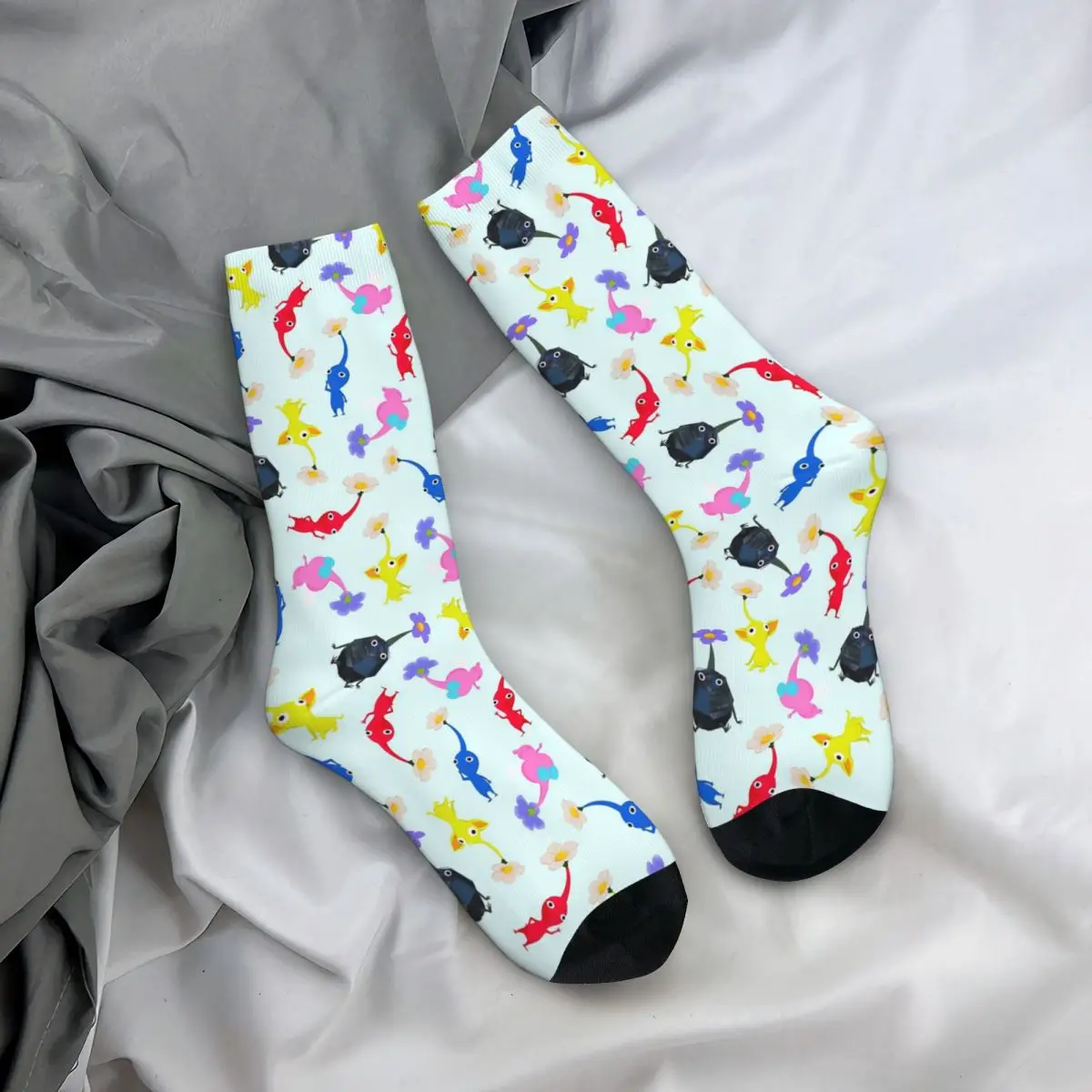 Pikmin meias harajuku meias de alta qualidade durante toda a temporada meias longas acessórios para presente de aniversário unissex